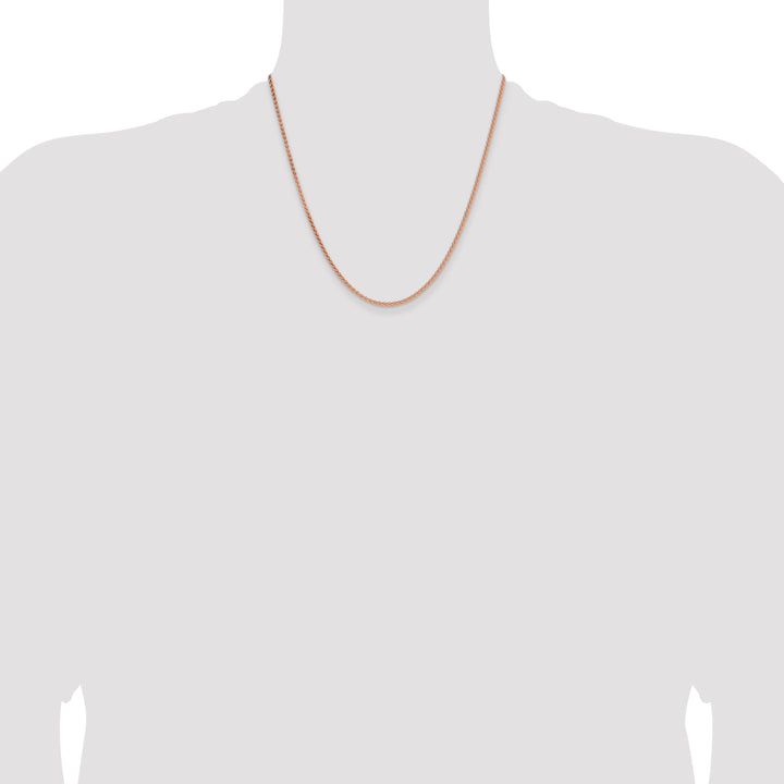 14k Rose Gold 2.1mm Solid Polished Spiga Chain
