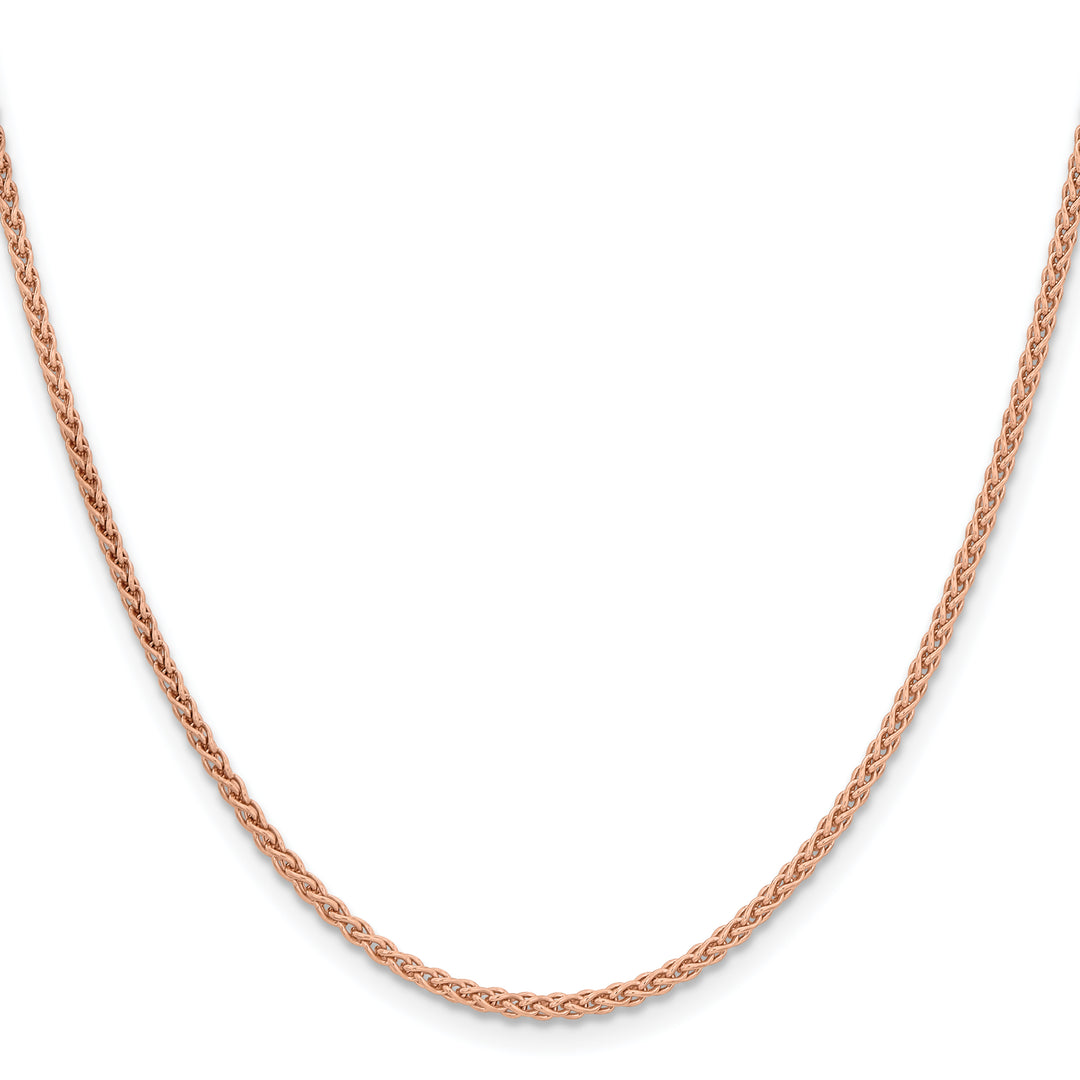 14k Rose Gold 2.1mm Solid Polished Spiga Chain