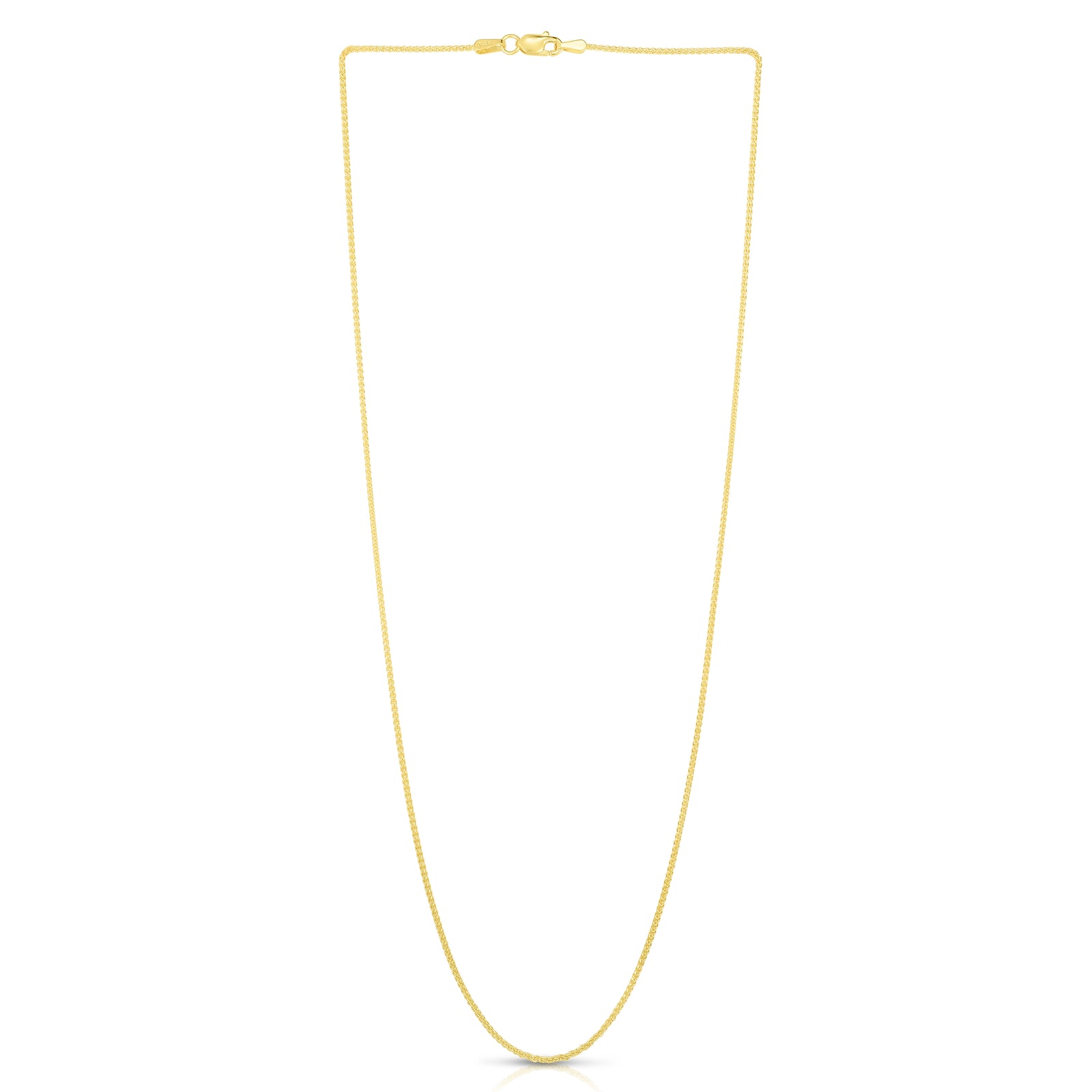 14K Gold 1mm Round Wheat Chain