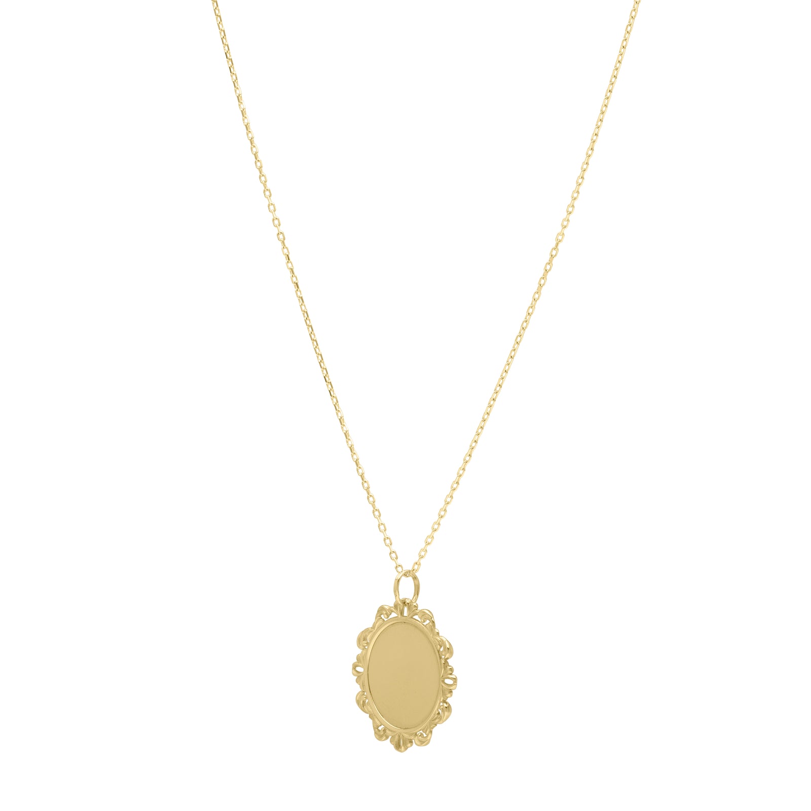 14K Baroque Round Pendant