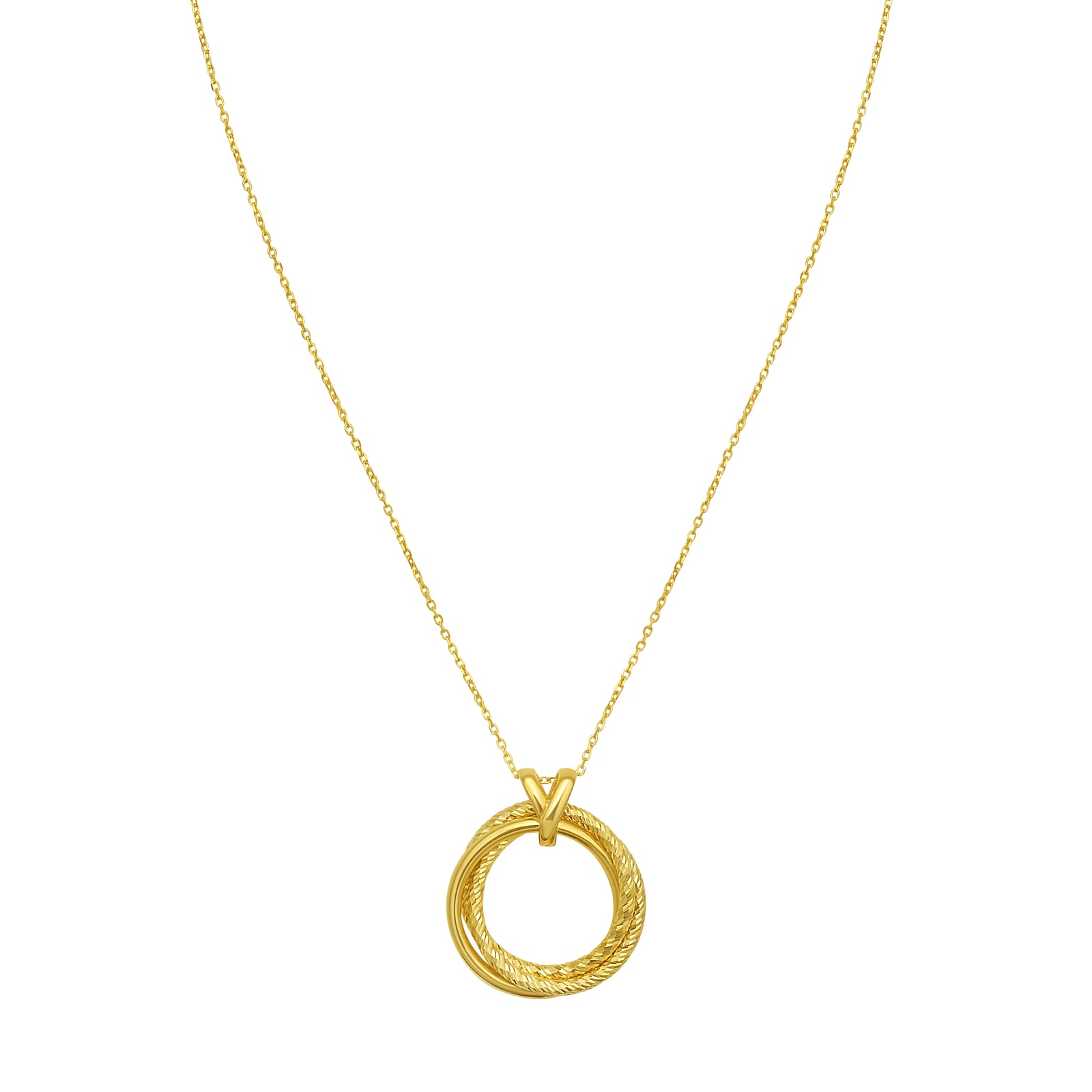 14K Interlocking DC Trinity Necklace