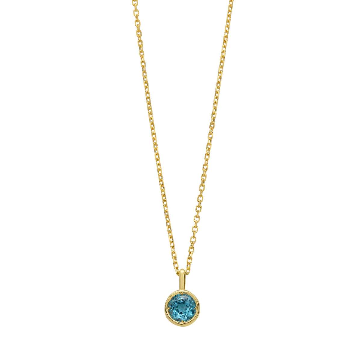 14K Sky Blue Topaz Birthstone Pendant