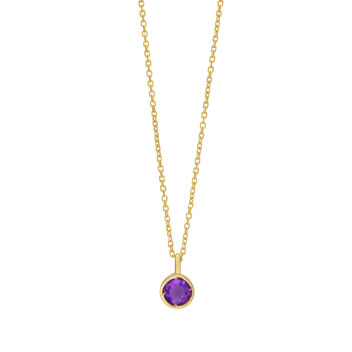 14K Amethyst Birthstone Pendant