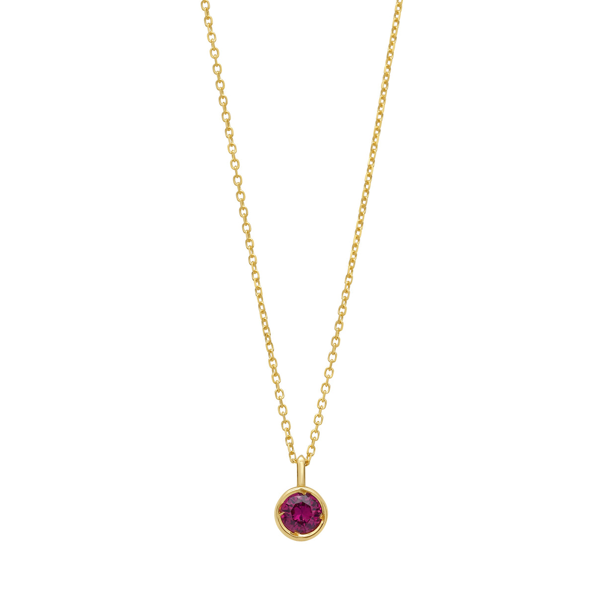 14K Created Ruby Birthstone Pendant