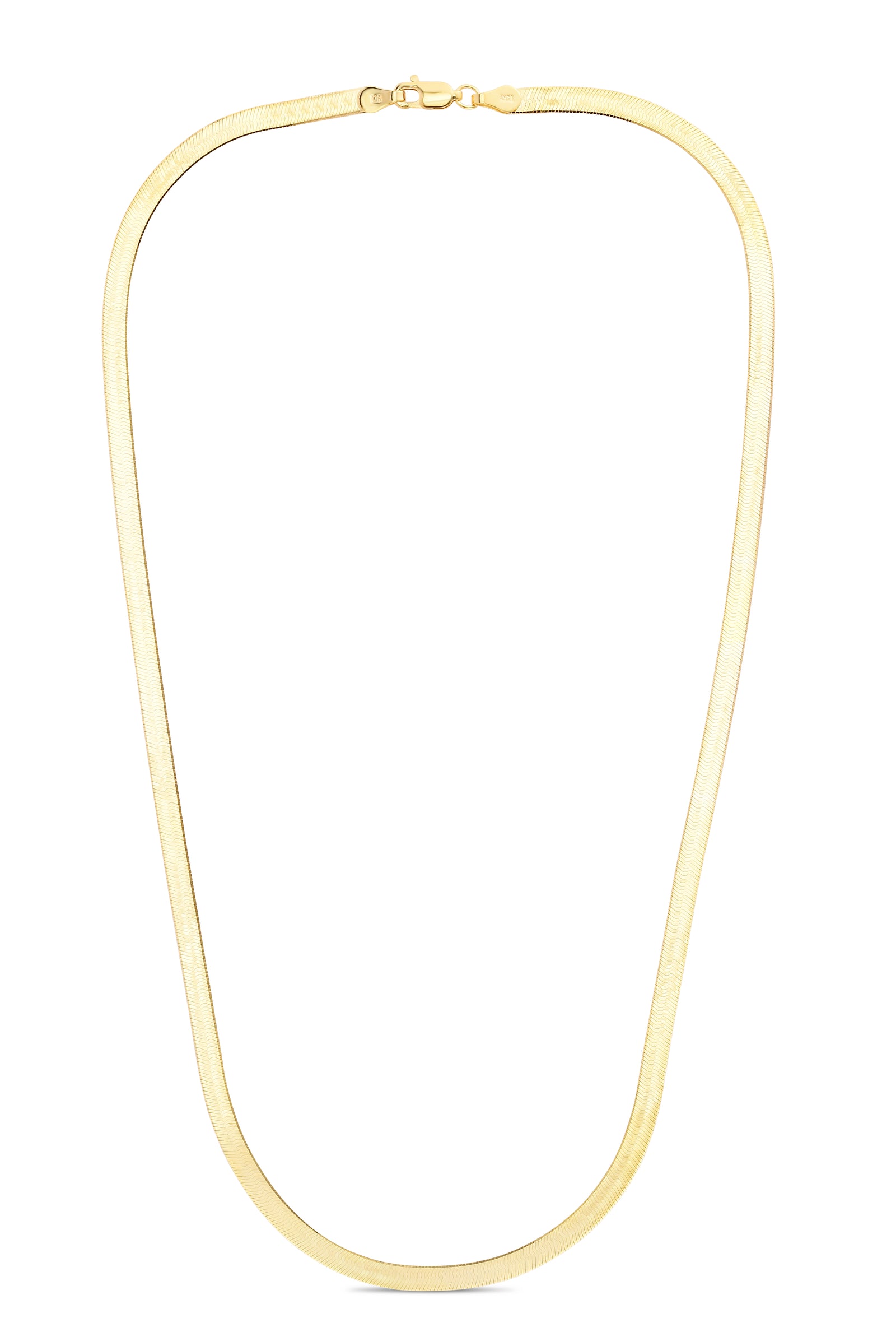 14K Gold 24"" 4mm Imperial Herringbone Chain