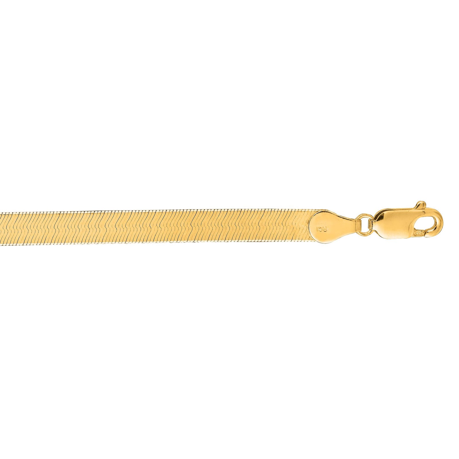 14K Gold 8"" 6mm Imperial Herringbone Chain