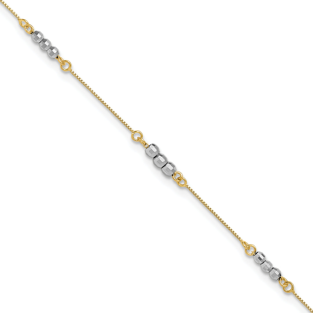14K Two-Tone Mirror Beaded Bracelet