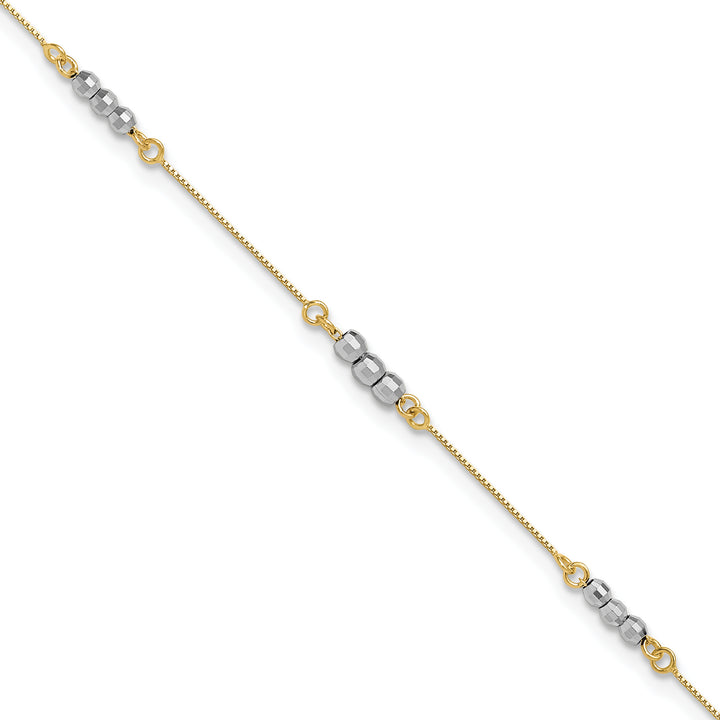 14K Two-Tone Mirror Beaded Bracelet