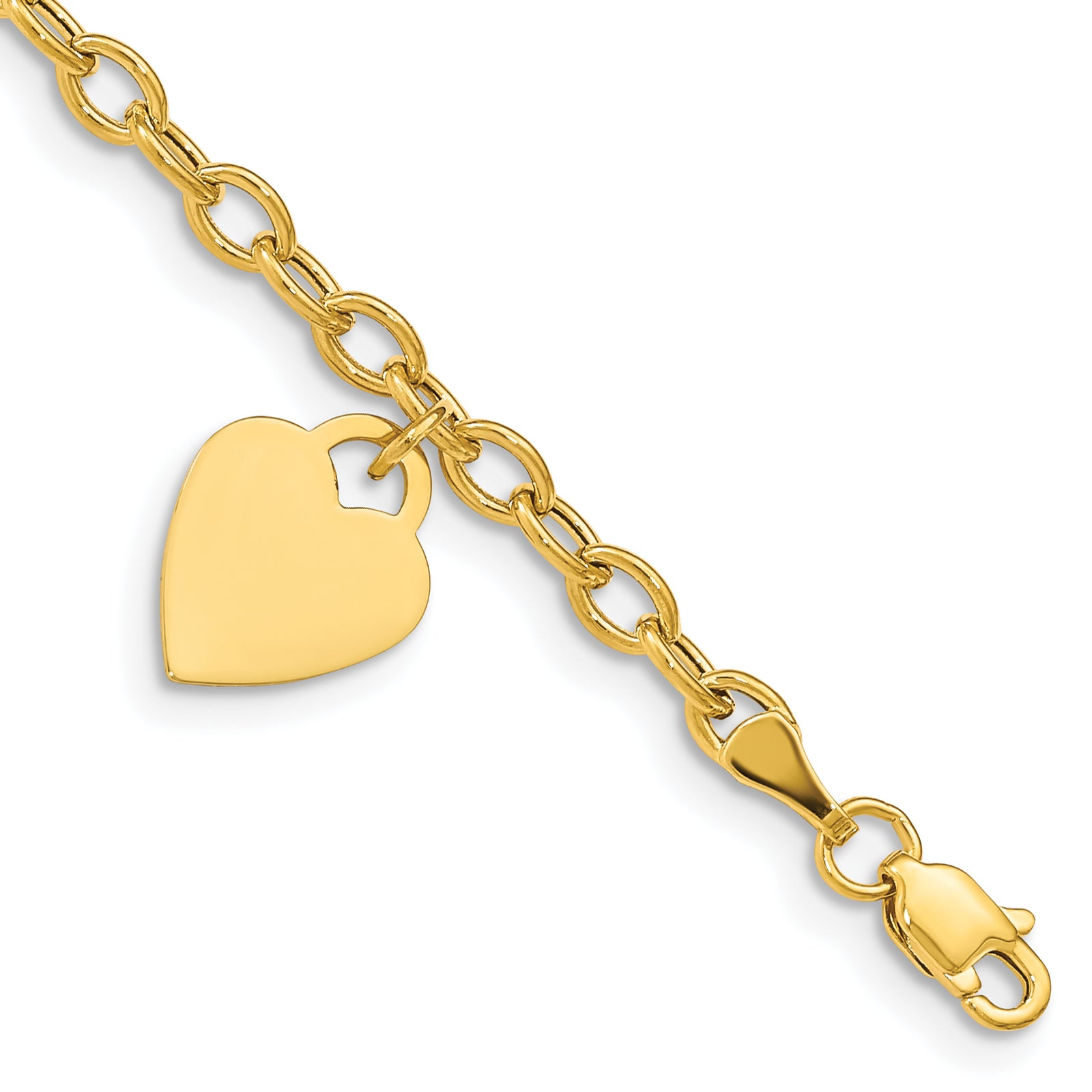 14K Dangle Heart Childs Bracelet