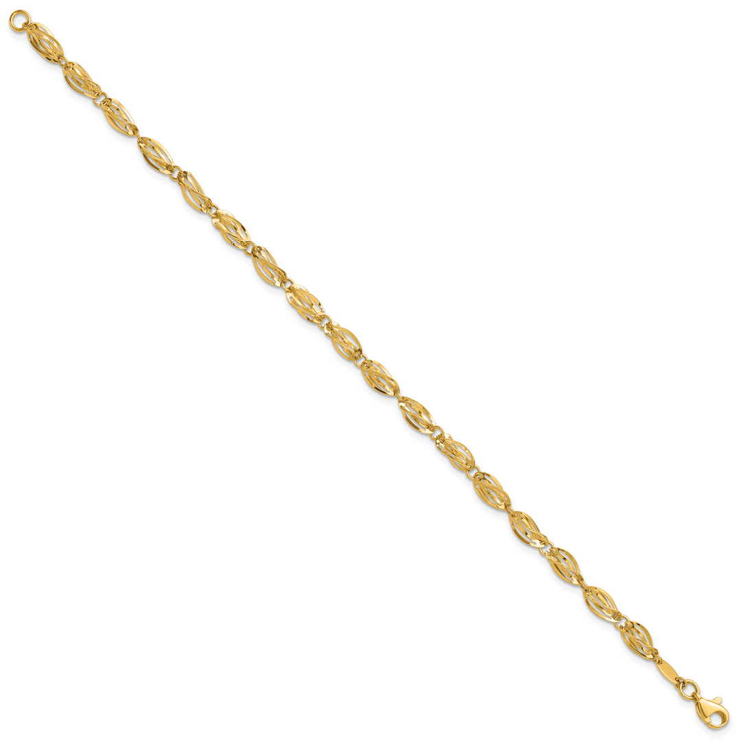 14K Gold Polished Fancy Bracelet