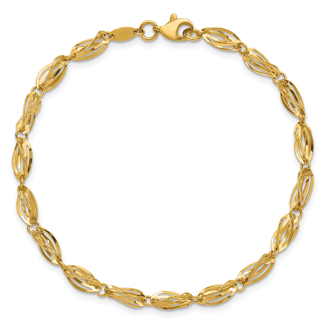 14K Gold Polished Fancy Bracelet