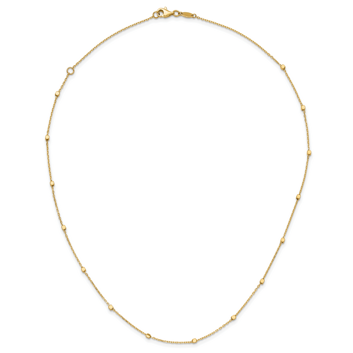 14K Polished Cube Stations w/ 2in ext. Necklace