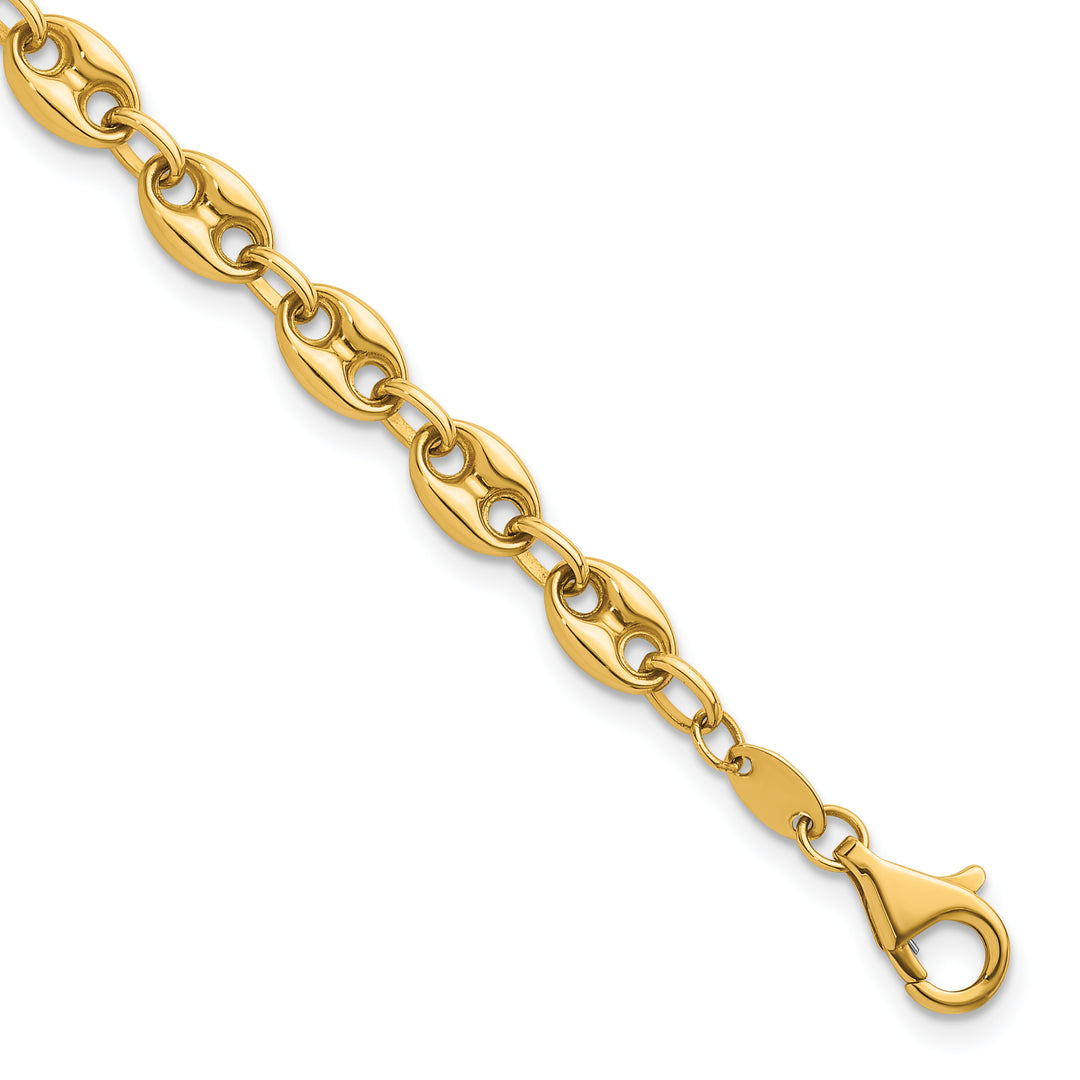 14K Polished Puffed Mariner 7.5 in Bracelet