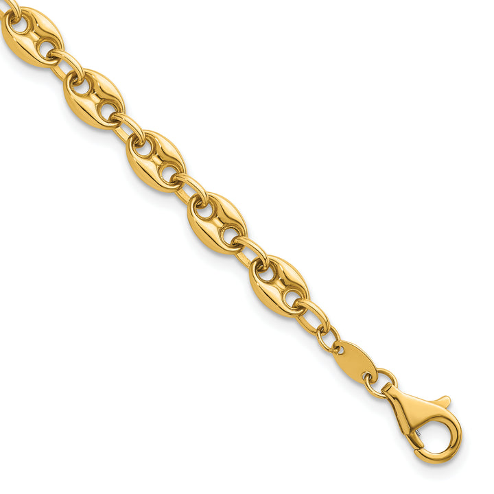 14K Polished Puffed Mariner 7.5 in Bracelet