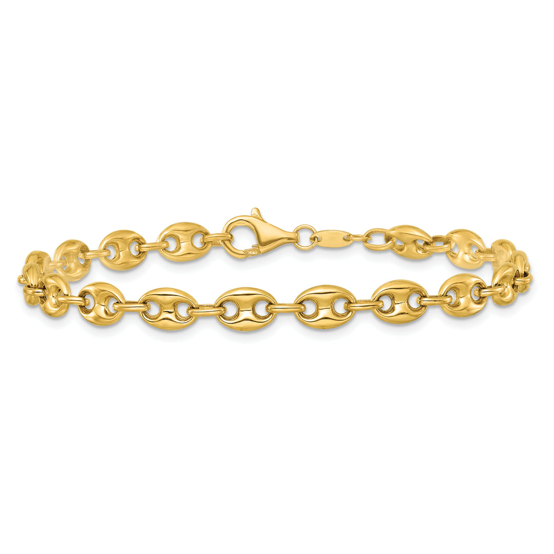 14K Polished Puffed Mariner 7.5 in Bracelet
