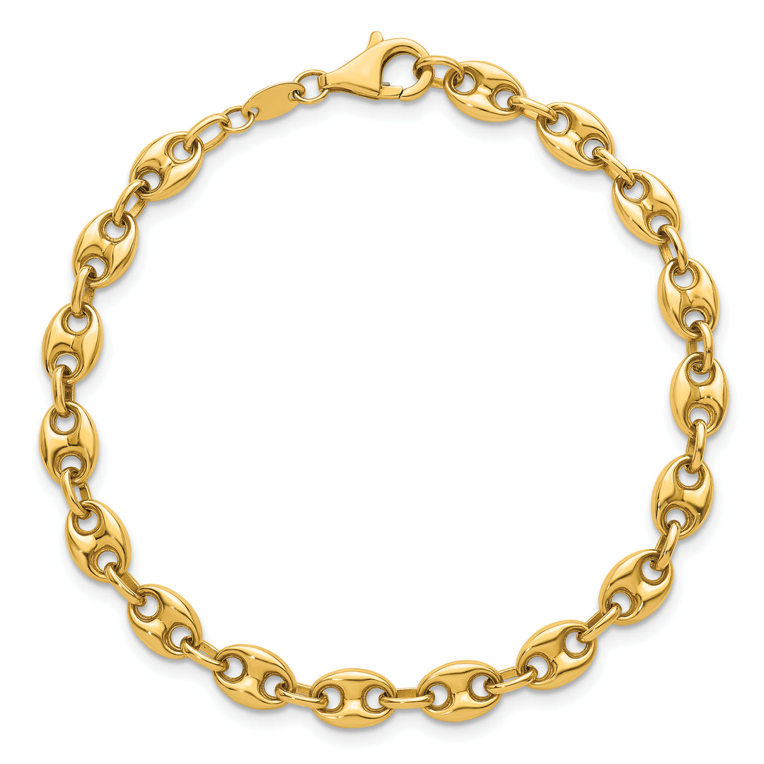 14K Polished Puffed Mariner 7.5 in Bracelet