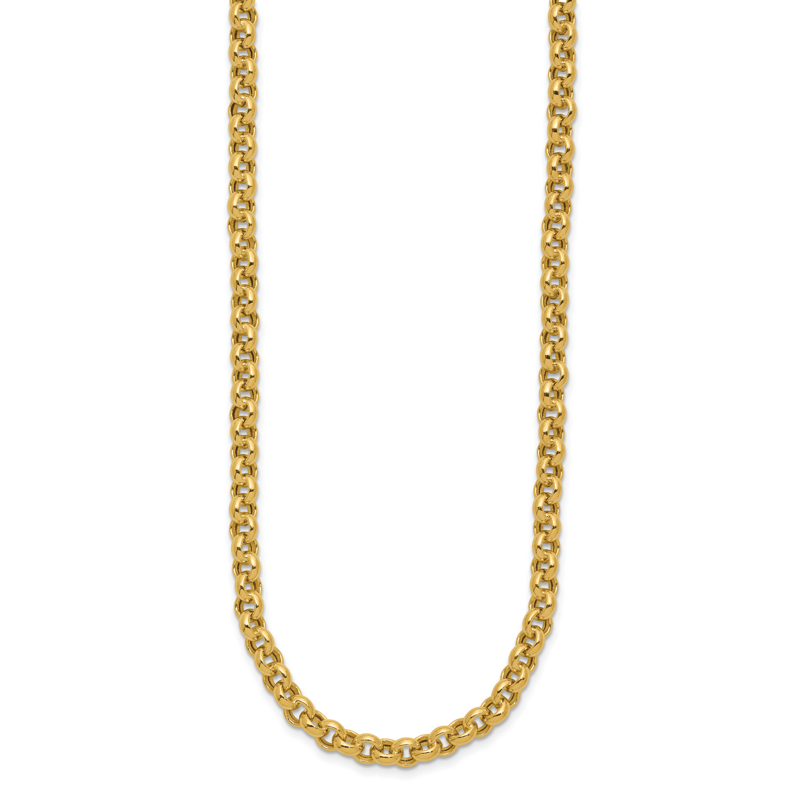 14k 18in 5mm Polished Fancy Rolo Link Necklace