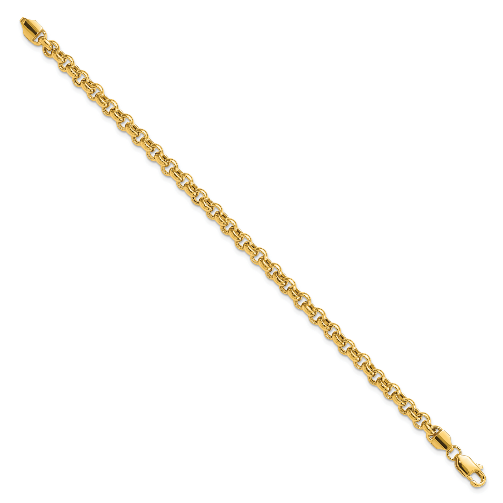 14k 8.5in 5mm Polished Fancy Rolo Link Bracelet