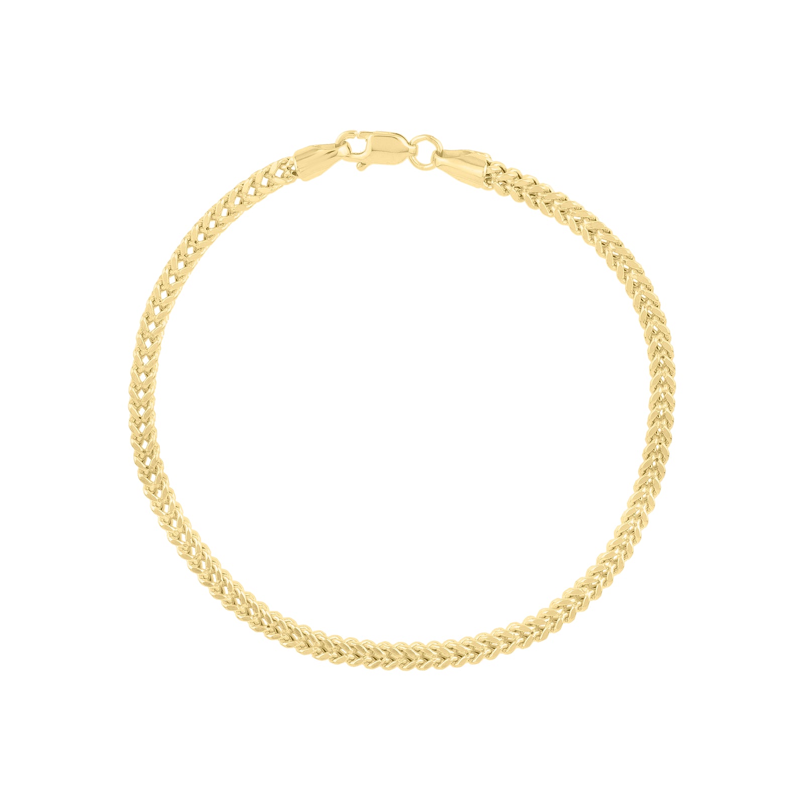 14K Gold 18"" 3mm Semi-Solid Square Franco Chain