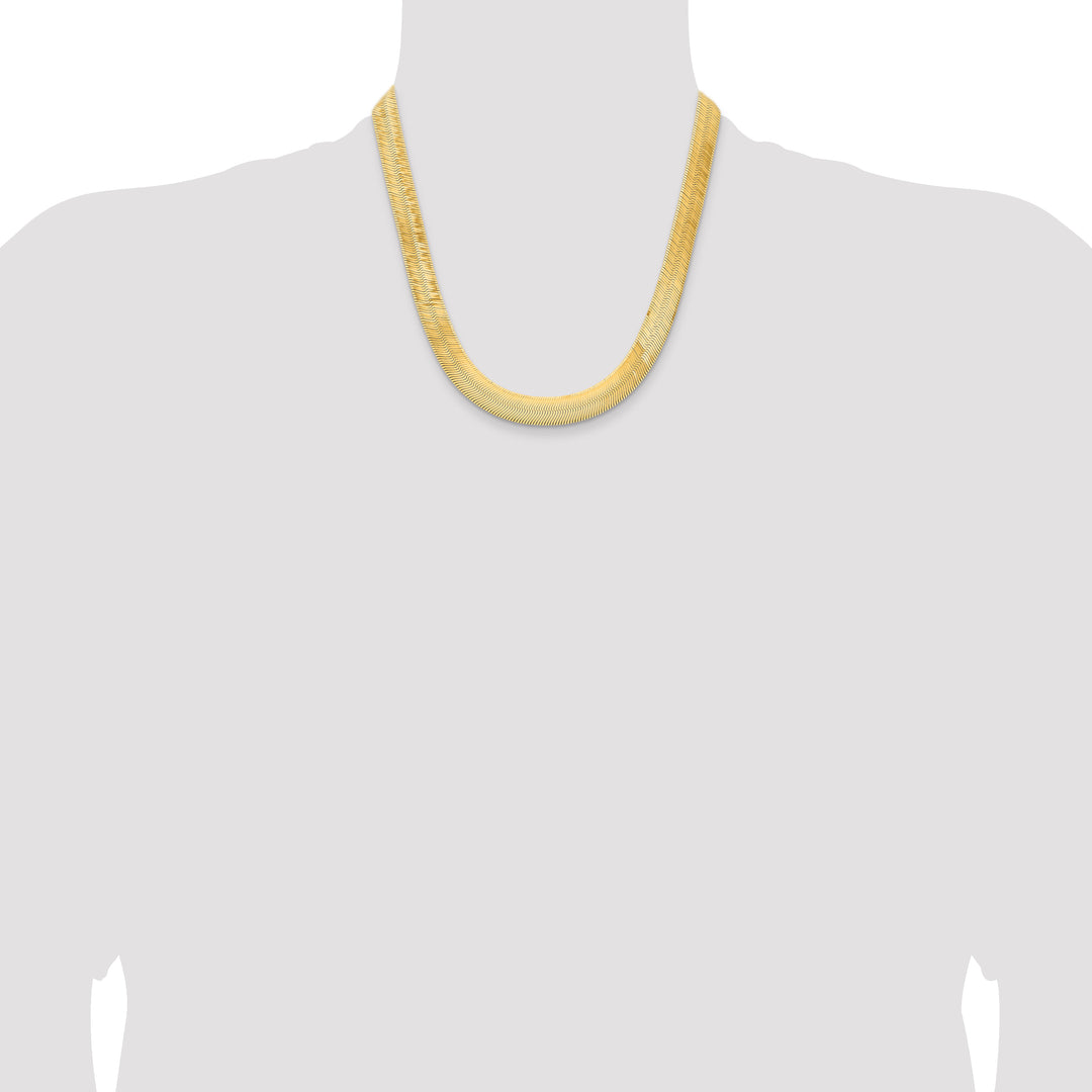 14k 10mm Silky Herringbone Chain