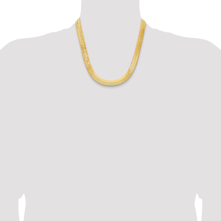 14k 10mm Silky Herringbone Chain