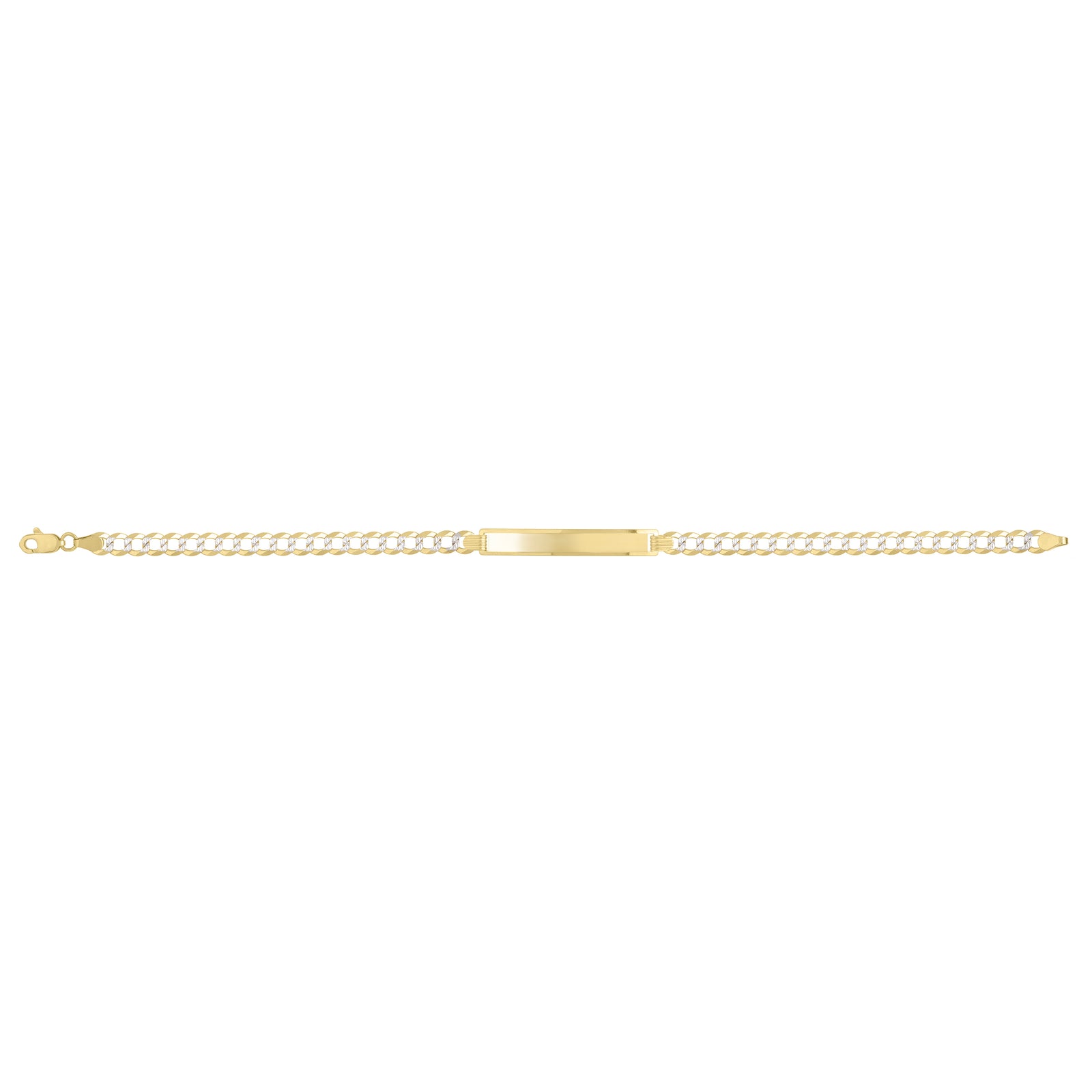 14K 4.7mm Pave Curb ID Bracelet