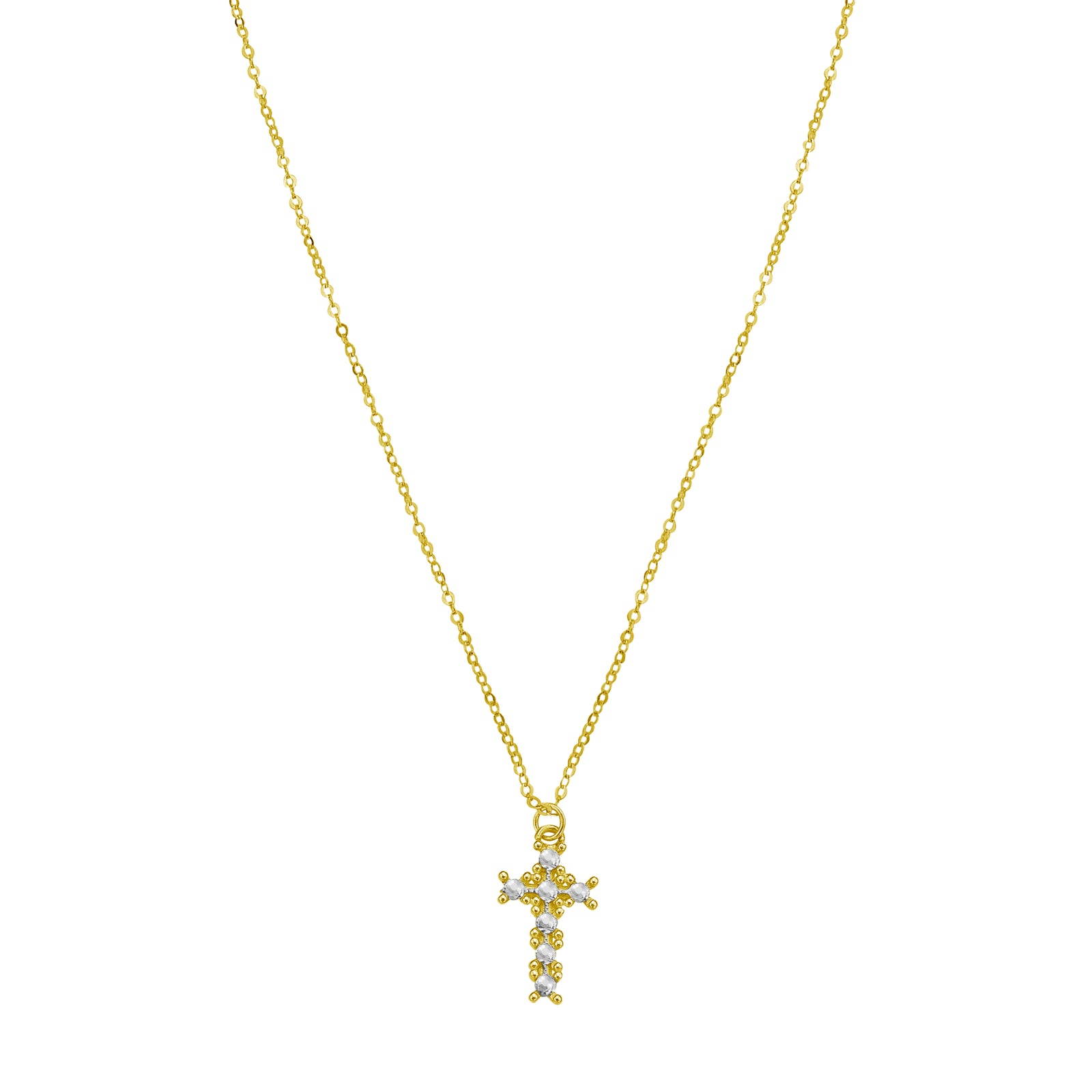 14K DiamonOro Cross Necklace