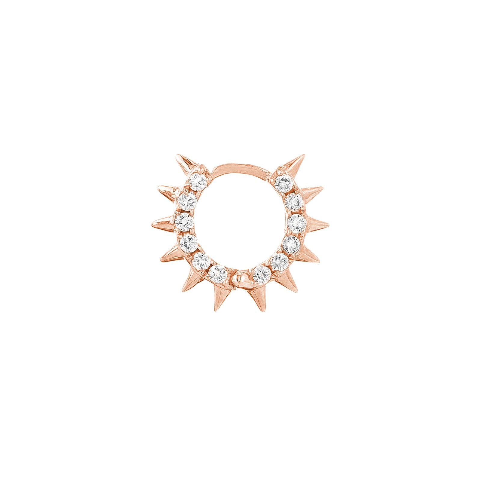 Pavé Diamond Sides Spiked Huggie Earrings