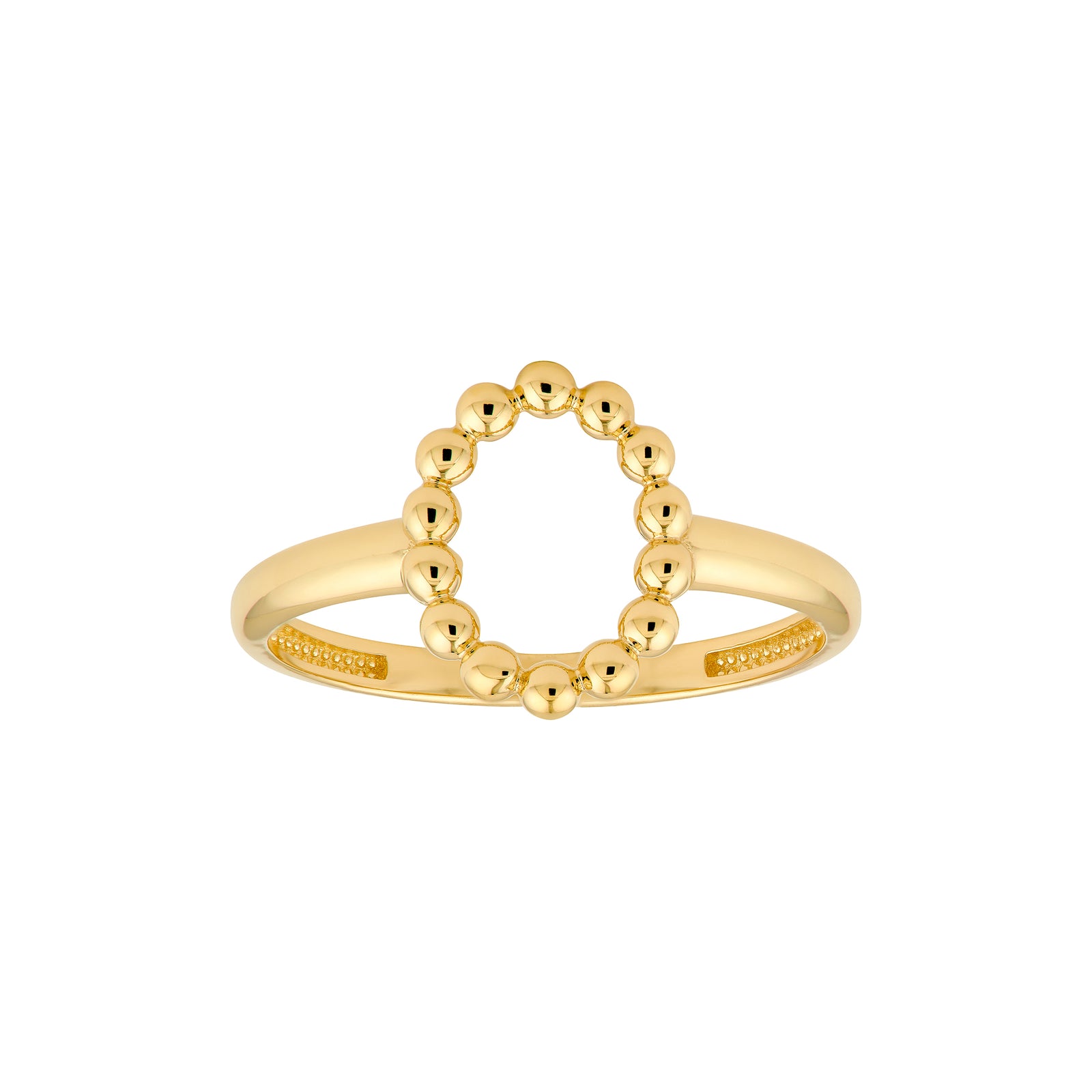 Beaded Open Oval Ring