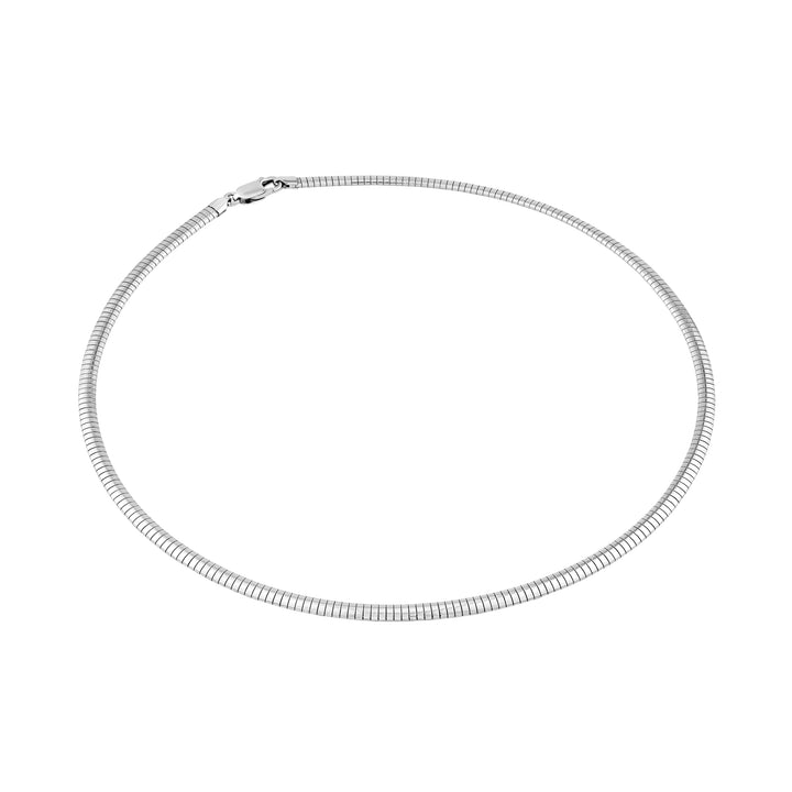 4.10mm Sterling Silver Domed Omega Chain