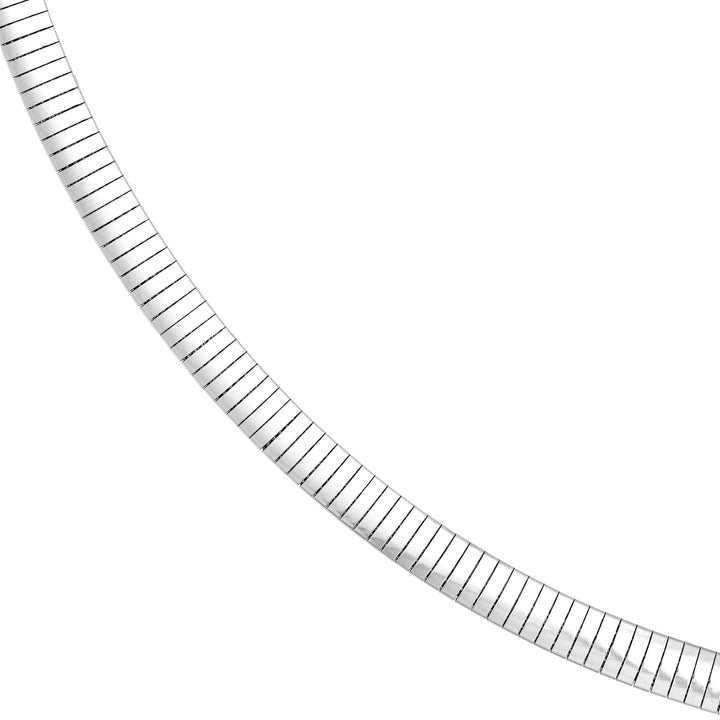 5.90mm Sterling Silver Domed Omega Chain