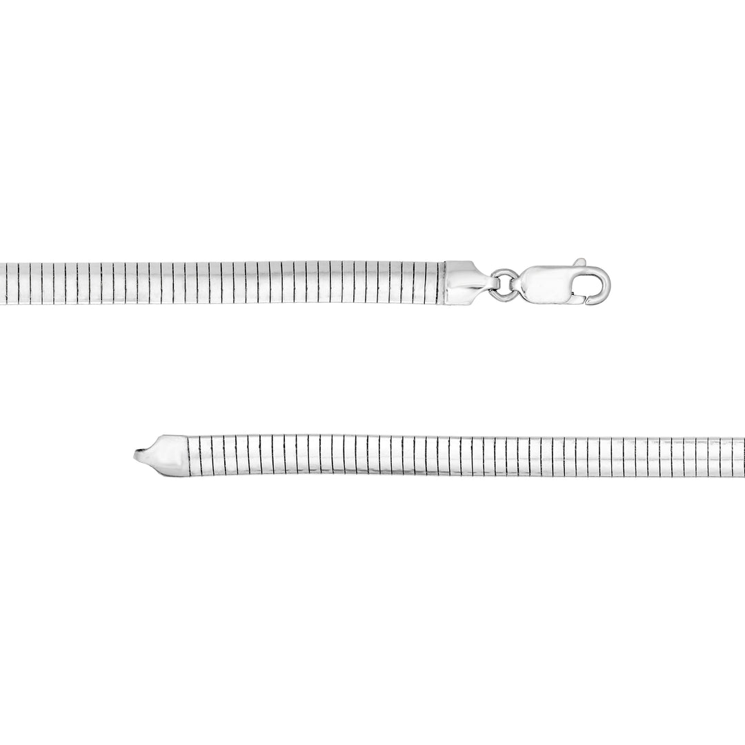 5.90mm Sterling Silver Domed Omega Chain