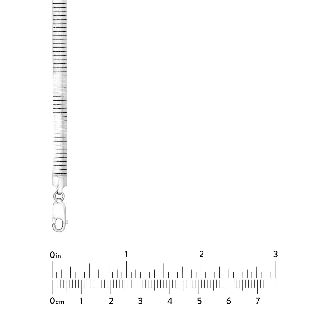 5.90mm Sterling Silver Domed Omega Chain