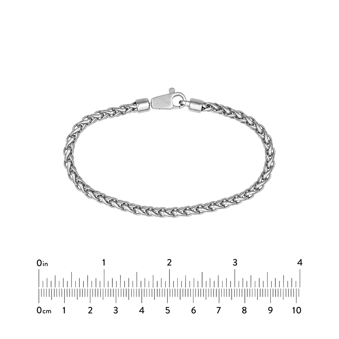 Sterling Silver 4.30mm Half Round Spiga Chain Bracelet