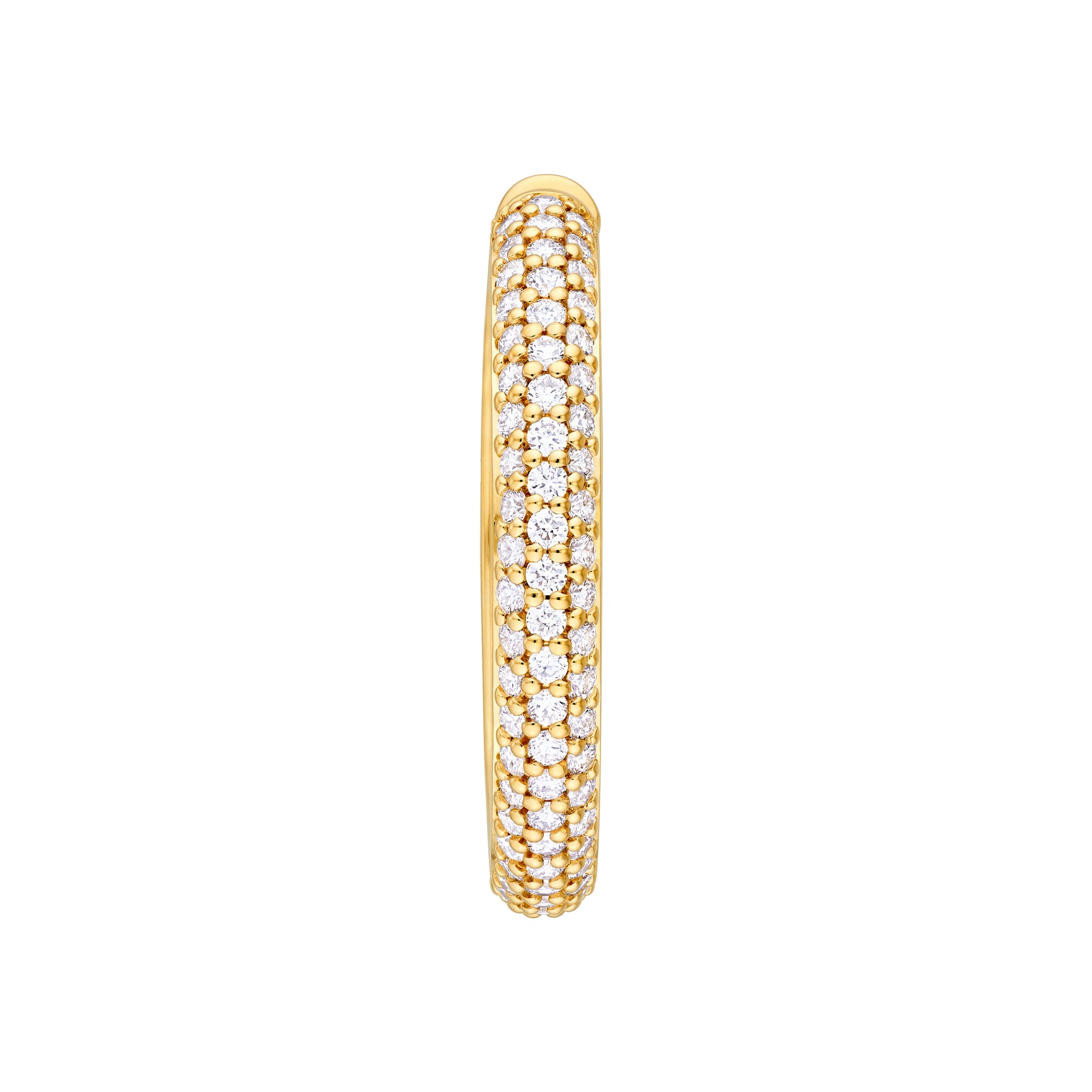 3 Row Diamond Pavé Hoop Earrings (1-1/3tcw)