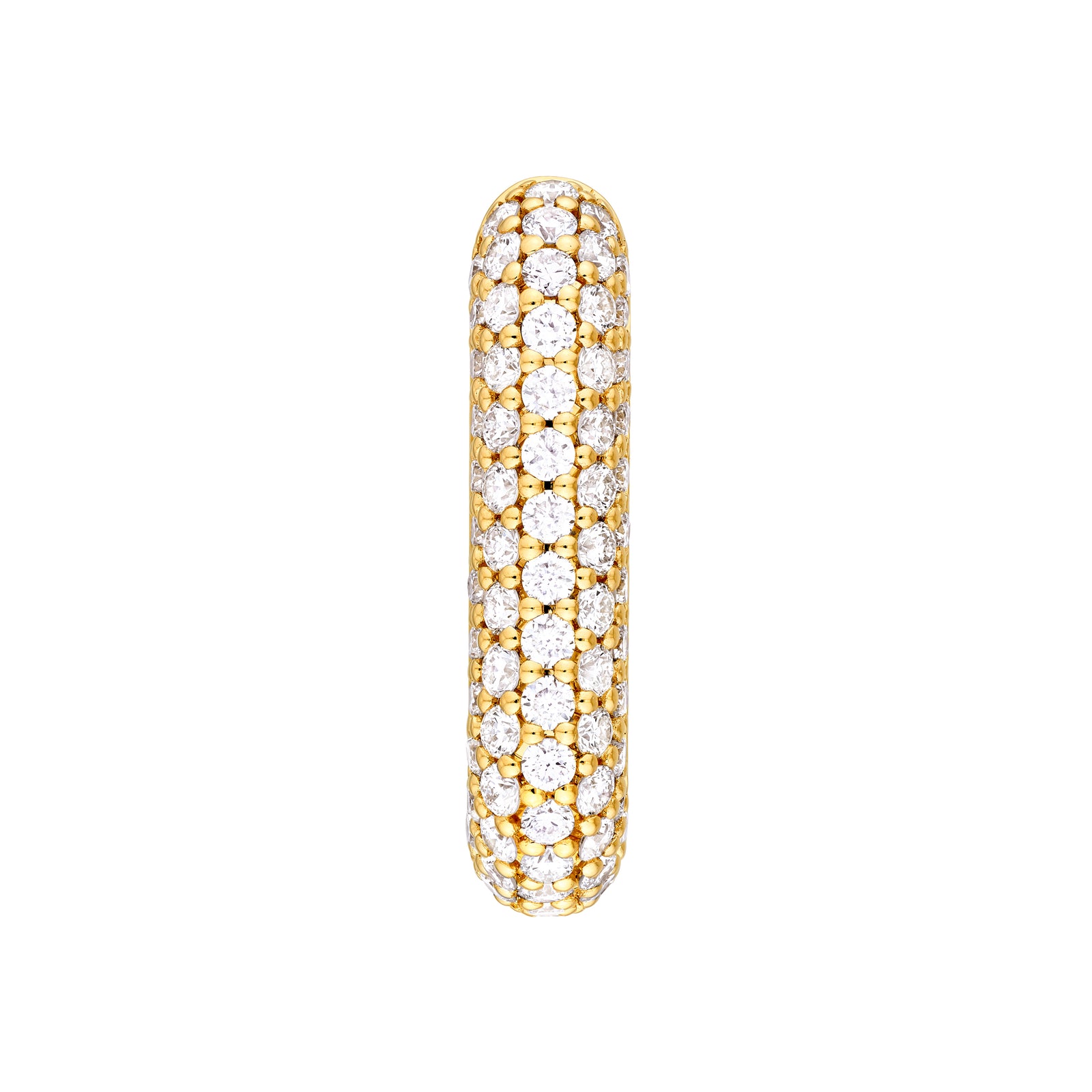 3 Row Pavé Diamond Paper Clip Huggies (1tcw)