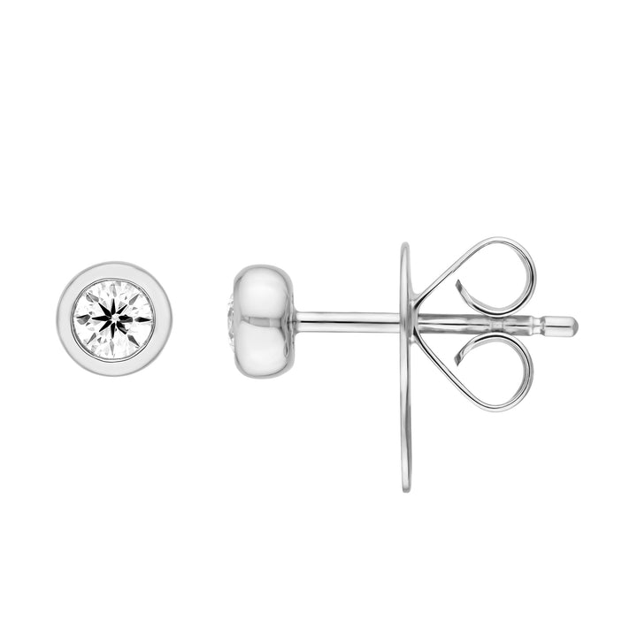 Bezel Set Diamond Stud Earrings (1/5tcw)
