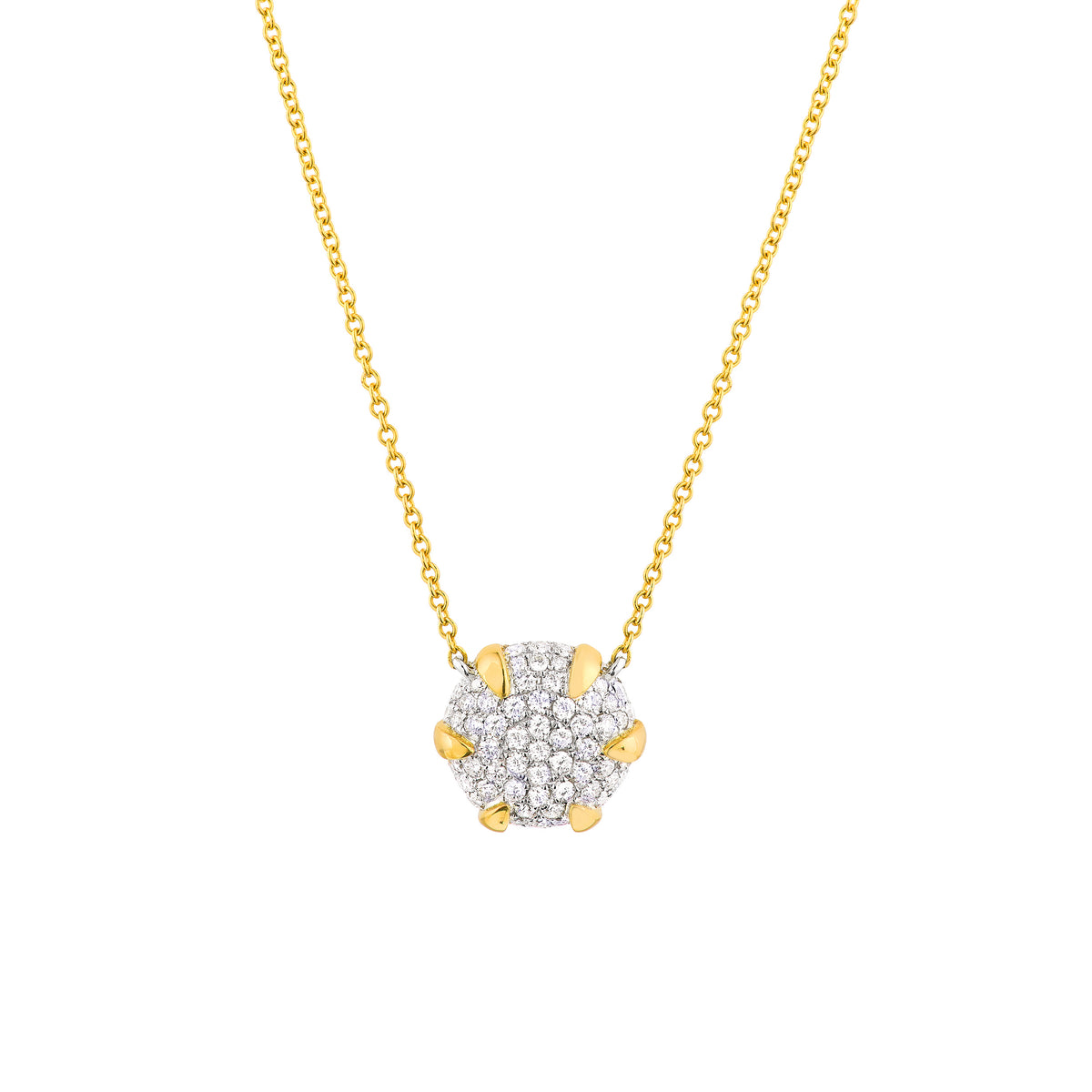 Diamond Pavé Round Pendant Necklace
