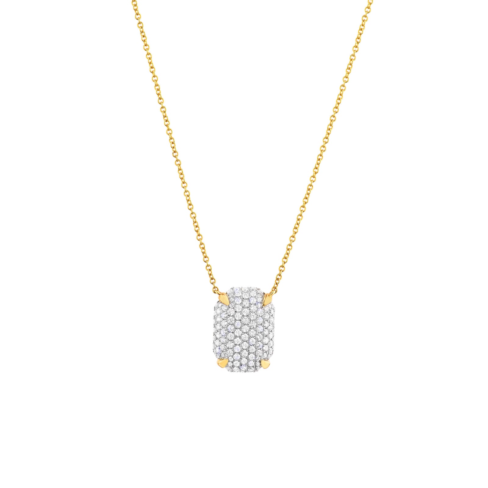 Diamond Pavé Rectangle Pendant Necklace