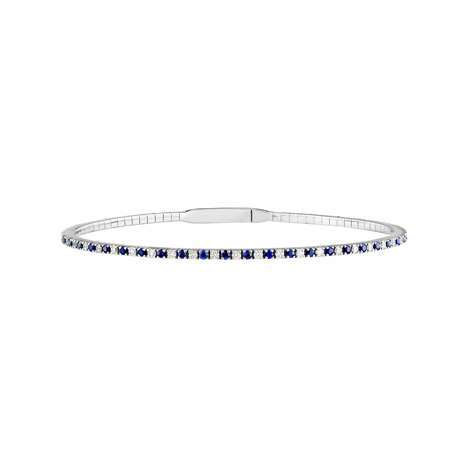Sapphire & Diamond Eternity Flex Tennis Bracelet (3/8tcw)