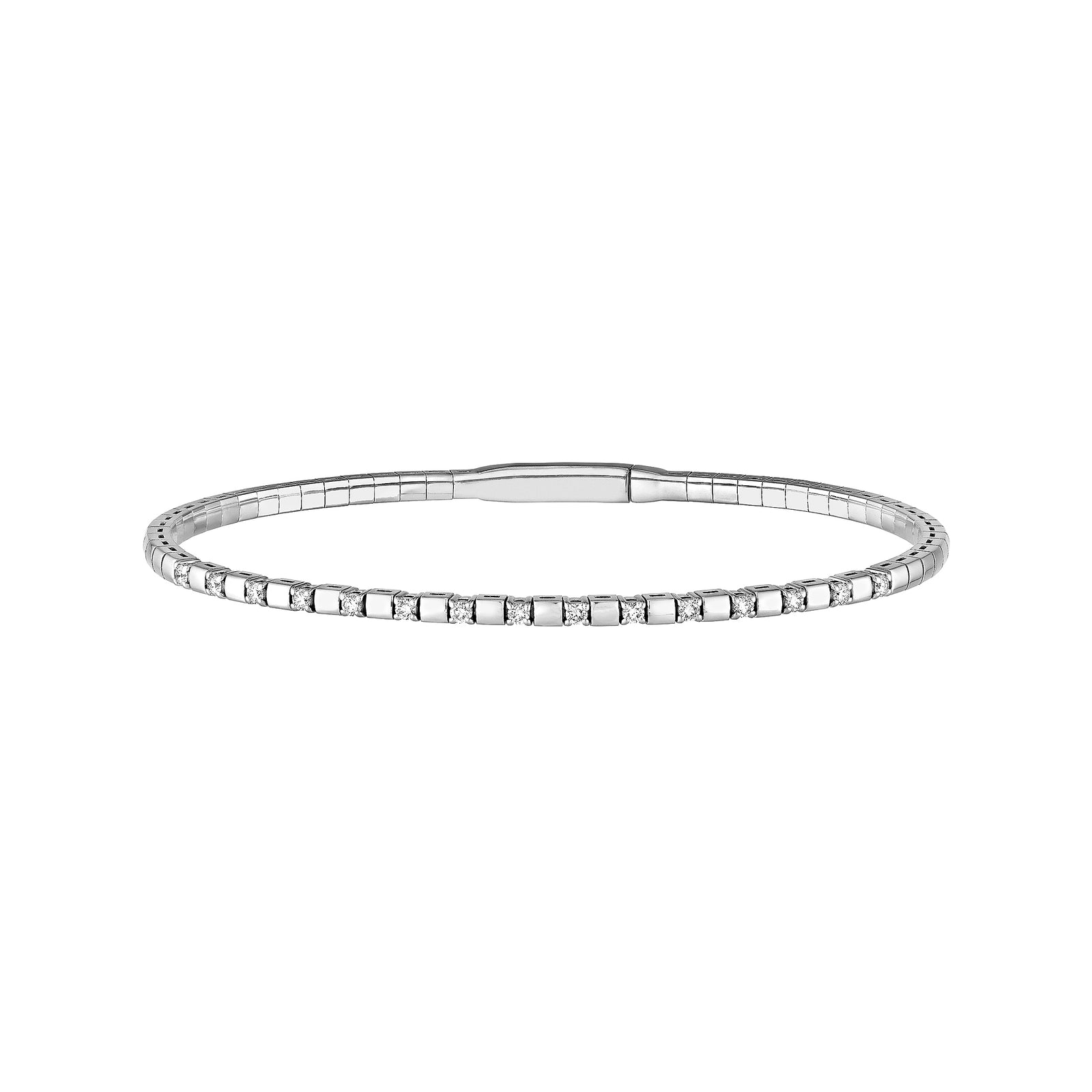 1/3tcw Alternating Diamond and Square Link Flex Bracelet