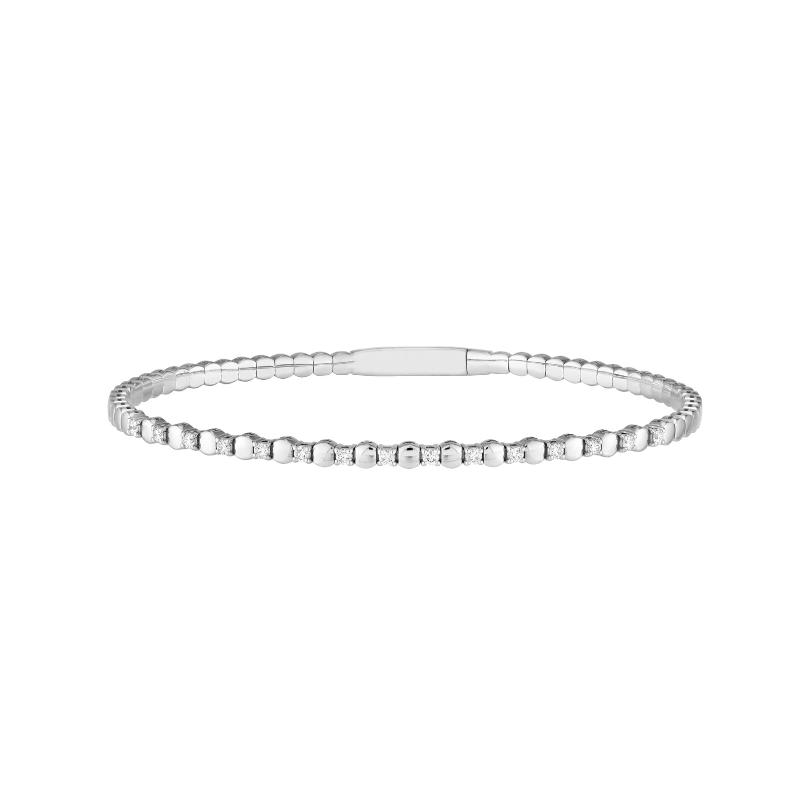 1/3tcw Alternating Diamond and Round Link Flex Bracelet