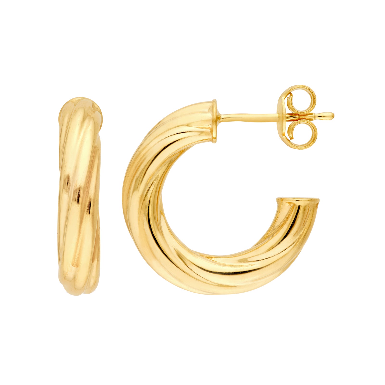 10mm ID Twisted Open Hoop Earrings