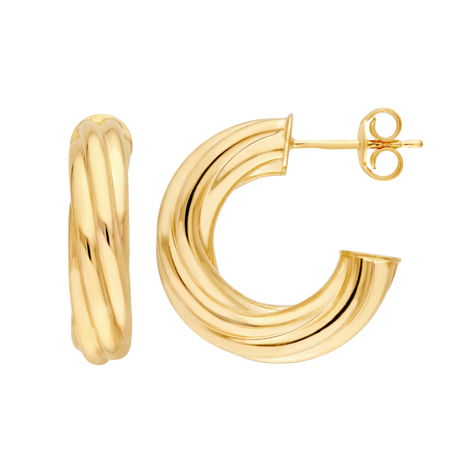 10mm ID Twisted Open Hoop Earring