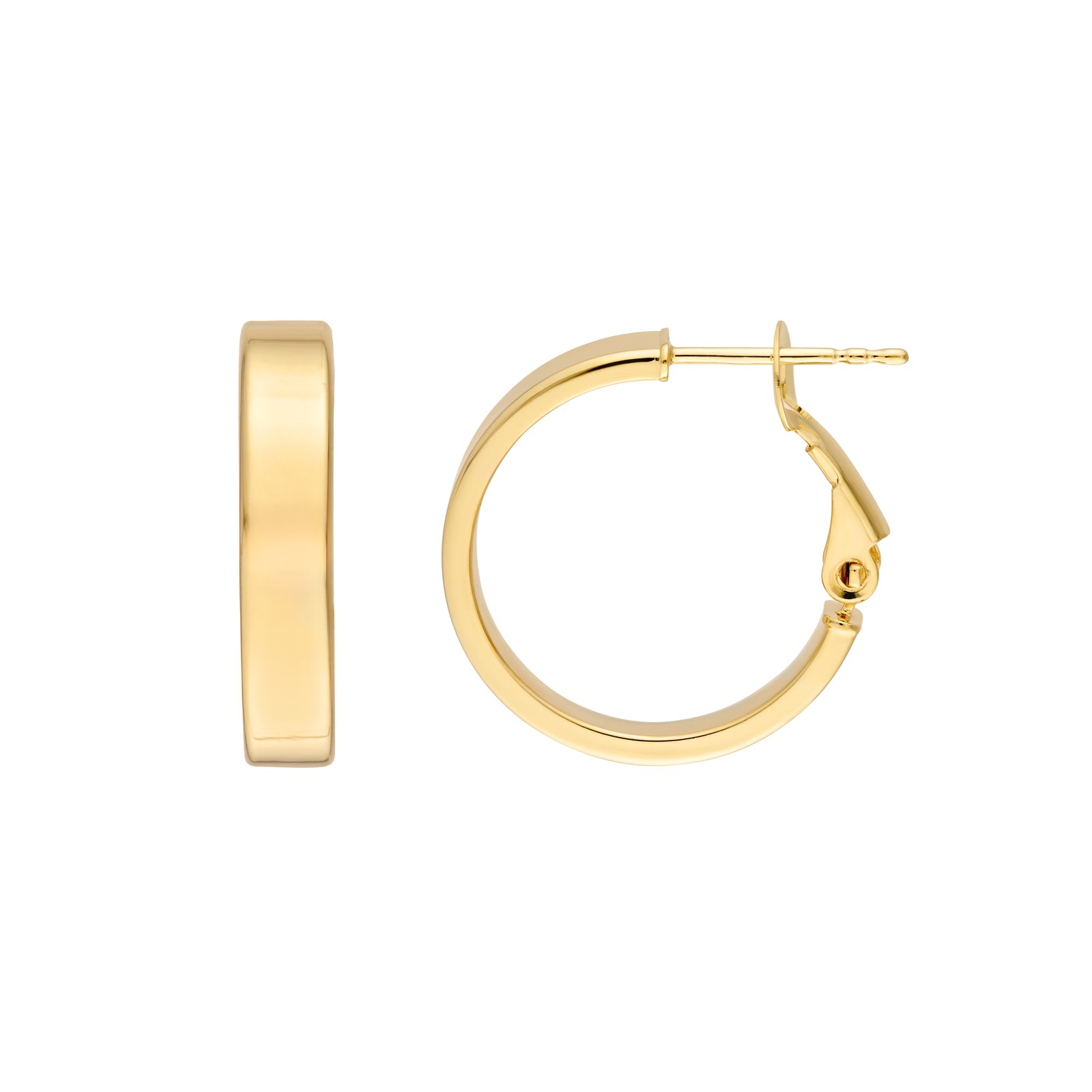 15mm Rectangle Tube Round Hoop Earrings