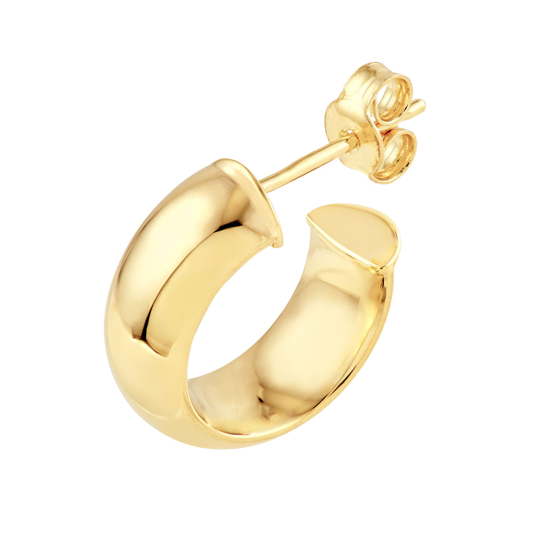 15mm D-Tube Round Hoop Earrings