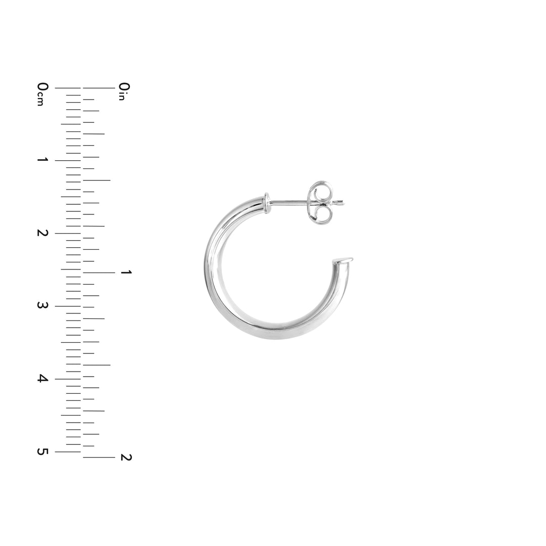 20mm D-Tube Round Hoop Earrings