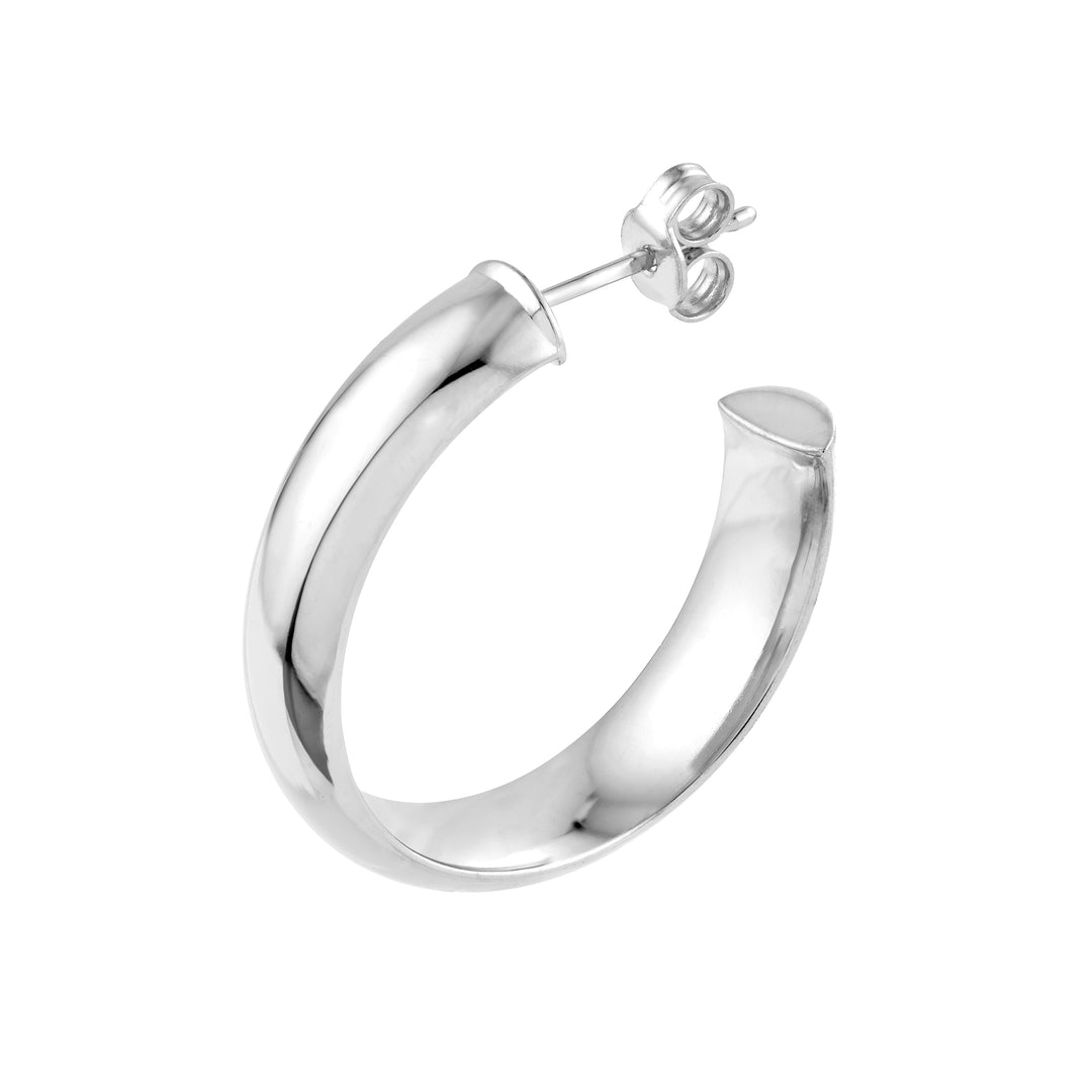 20mm D-Tube Round Hoop Earrings