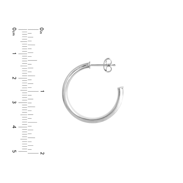 20mm D-Tube Round Hoop Earrings