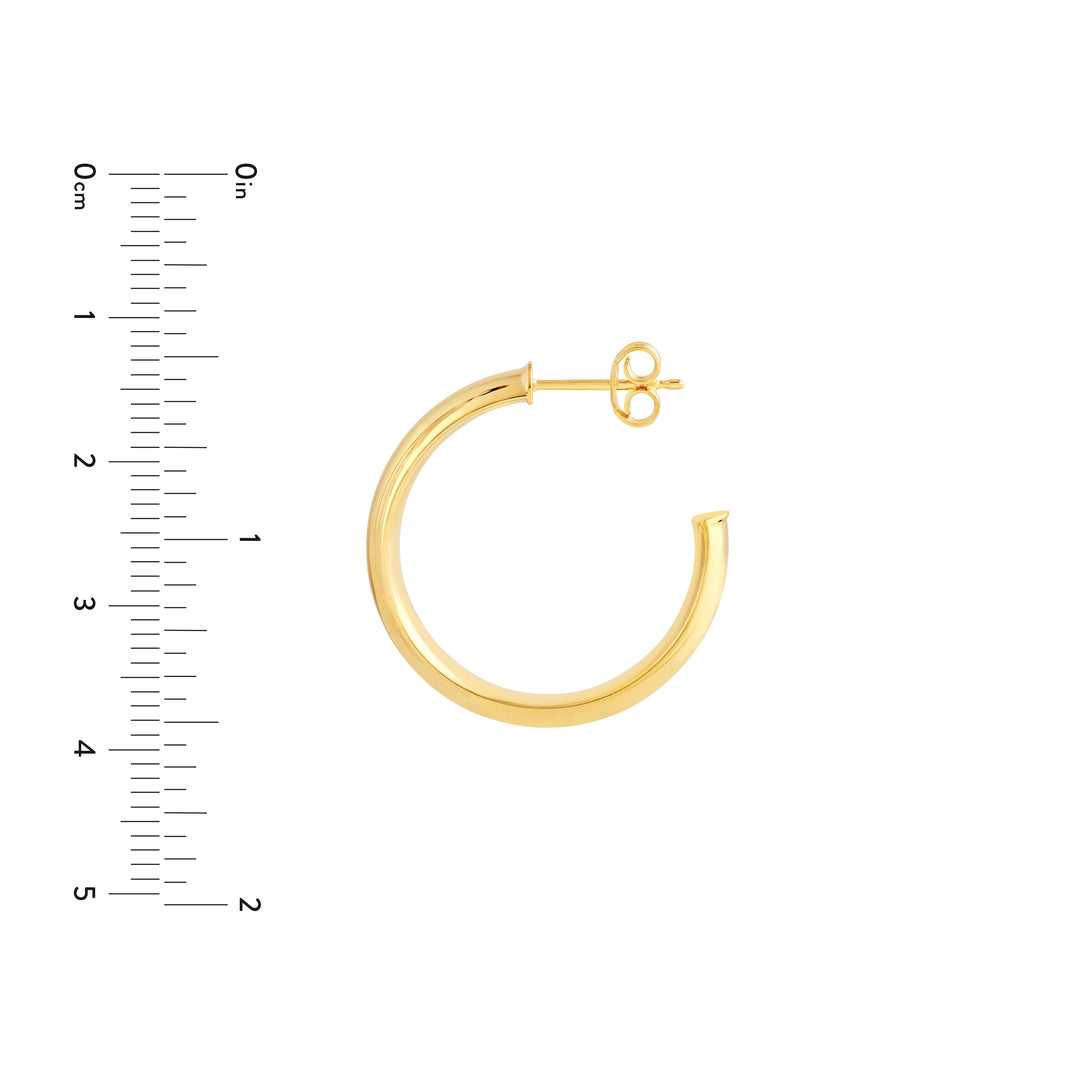 20mm D-Tube Round Hoop Earrings